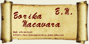 Borika Macavara vizit kartica